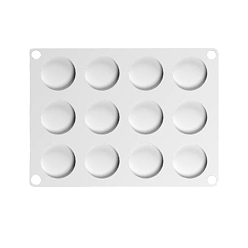 White 12-Cavity Food Grade Silicone Wax Seal Stamp pad/Melt Molds, for DIY Wax Crafting, Rectangle, White, 128x174mm, Inner Diameter: 32mm