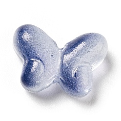Морской Синий Стеклянные бусины из прозрачной краски для запекания, бабочка, Marine Blue, 10x14x5.5 мм, отверстие : 1 мм