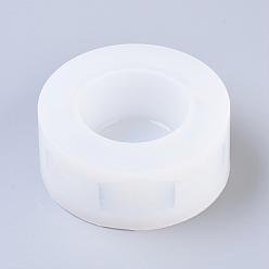 Blanco Moldes de silicona cenicero, moldes de resina, para resina uv, fabricación de joyas de resina epoxi, plano y redondo, blanco, 84x35 mm, diámetro interior: 62 mm