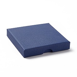 Bleu Foncé Papier avec tapis éponge boîtes à colliers, carrée, bleu foncé, 9x9x1.6 cm, Diamètre intérieur: 8.3x8.3x1 cm