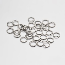 Platinum Brass Open Jump Rings Jump Rings, Platinum, 18 Gauge, 7x1mm, Inner Diameter: 5mm, about 5150pcs/500g