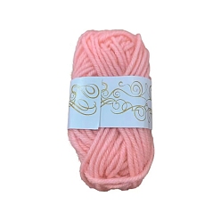 Corail Clair 12 écheveaux de fil à tricoter en polyester, fil artisanal pour enfants, châle écharpe poupée crochet fournitures, corail lumière, 2mm, environ 21.87 yards (20m)/écheveau