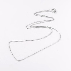 Stainless Steel Color 304 Stainless Steel Cable Chain Necklaces, with Lobster Claw Clasps, Stainless Steel Color, 18 inch(46cm)