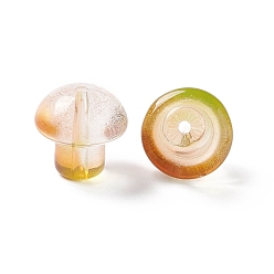 Coloré Des billes de verre transparentes, champignons, colorées, 13.5x13.5mm, Trou: 1.6mm