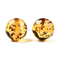 Verge D'or Des perles de résine transparentes, ronde, verge d'or, 12x11.5mm, Trou: 1.5~3mm