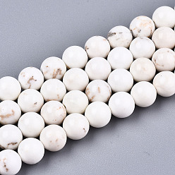 Magnésite Brins de perles de magnésite naturelle, ronde, 6mm, Trou: 0.8mm, Environ 63 pcs/chapelet, 15.75 pouce (40 cm)