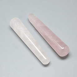 Pink Natural Rose Quartz Gua Sha Scraping Massage Tools, For Acupuncture Therapy Pointed Stick Tretament, Massage Wand, Pink, 98~110x19~20mm