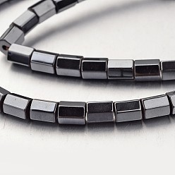 Original Color Non-magnetic Synthetic Hematite Bead Strands, Faceted, Column, Original Color, 6x4~5mm, Hole: 1mm, about 66pcs/strand, 15.7 inch