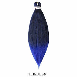 Bleu Extension de cheveux longs et droits, cheveux tressés tendus tresse facile, fibre basse température, perruques synthétiques pour femmes, bleu, 20 pouce (50 cm)