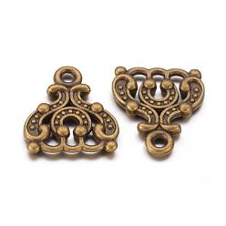 Antique Bronze Tibetan Style Chandelier Component Links, Lead Free & Cadmium Free, Antique Bronze, 14.5x13x2.5mm, Hole: 2mm
