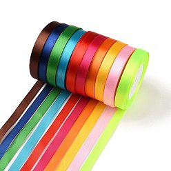 Mixed Color Valentine's Day Presents Boxes Packages Satin Ribbon, Mixed Color, 1/2 inch(12mm), 25yards/roll(22.86m/group), 250yards/group, 10rolls/group