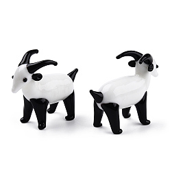 Черный Ручной работы украшения дома бусины, 3d украшения в виде коз в подарок, чёрные, 53~54x22.5x43.5~45.5 мм