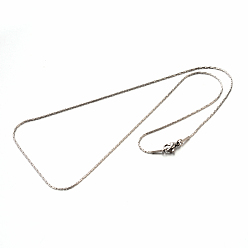 Stainless Steel Color 304 Stainless Steel Coreana Chain Necklaces, with Lobster Claw Clasps, Stainless Steel Color, 17.7 inch(45cm), 1mm