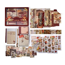 Coconut Brown Scrapbook Paper Kit, for DIY Album Scrapbook, Background Paper, Diary Decoration, Coconut Brown, 230x185mm, about 155pcs/set