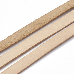 BurlyWood Cable de piel de vaca, burlywood, 5x2 mm, aproximadamente 100 yarda / paquete (300 pies / paquete)