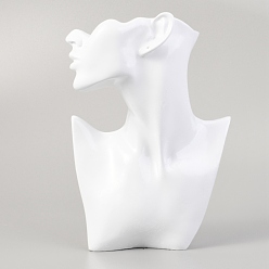 Blanc Support de bijoux de portrait de modèle de corps latéral en résine haut de gamme, pour support de bijoux créatif présentoir d'organisateur de bijoux, blanc, 19.1x6.7x28.2 cm