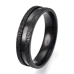 Electrophoresis Black 201 рифленое кольцо из нержавеющей стали для мужчин и женщин, электрофорез черный, размер США 12 3/4 (22 мм), широк: 6 мм