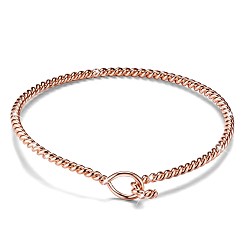 Or Rose Bracelet en laiton Shegrace, bande de torsion et cercle, or rose, 2-3/8 pouces x 2-1/2 pouces (60x65 mm)