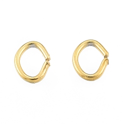 Золотой 304 кольца прыжок из нержавеющей стали, открытые кольца прыжок, овальные, золотые, 4x3x0.6 мм, 22 датчик, внутренний диаметр: 2x2.5 мм