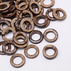 Chameau Accessoires de bijoux en bois anneaux reliant noix de coco, chameau, 20~23x2~5mm