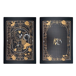 Negro Tapete de corte de plástico, tabla de cortar, para el arte artesanal, rectángulo con patrón de grulla, negro, 30x44 cm