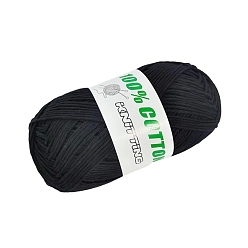 Black 9-Ply Combed Cotton Yarn, for Weaving, Knitting & Crochet, Black, 1~1.5mm, 100g/skein, 2 skeins/box