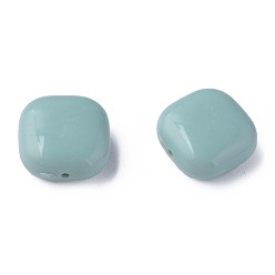 Aqua Perles acryliques opaques, carrée, Aqua, 15x15x7.5mm, Trou: 1.2mm, environ375 pcs / 500 g