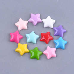 Mixed Color Resin Cabochons, Star, Mixed Color, 16x16x4~5mm