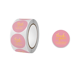 Perlas de Color Rosa Gracias pegatinas, etiquetas autoadhesivas de etiquetas de regalo de papel kraft, etiquetas adhesivas, para regalos, bolsas de embalaje, rosa perla, 38 mm, 500pcs / rollo