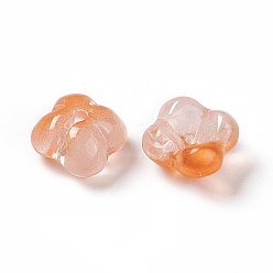 Corail Perles de verre electroplate, fleur, corail, 11.5x11.5x5.5mm, Trou: 1.2mm