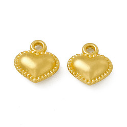 Matte Gold Color Rack Plating Alloy Pendants, Cadmium Free & Nickel Free & Lead Free, Heart Charm, Matte Gold Color, 13x12x5mm, Hole: 1.8mm