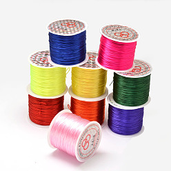 Mixed Color Flat Elastic Crystal String, Elastic Beading Thread, for Stretch Bracelet Making, Mixed Color, 0.8mm, about 54.68 Yards(50m)/Roll