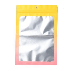 Gold Gradient Laser Aluminum Foil Jewelry Packaging Zip Lock Bags, Top Self Seal Pouches, Rectangle, Gold, 22x15x0.15cm, Unilateral Thickness: 3.5 Mil(0.09mm)