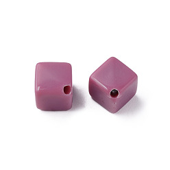 Flamingo Opaque Acrylic Beads, Cube, Flamingo, 13x14.5x14.5mm, Hole: 2mm, about 530pcs/500g