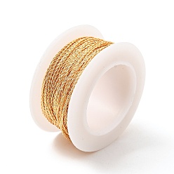 Light Gold Twisted Round Copper Wire for Jewelry Craft Making, Light Gold, 22 Gauge, 0.6mm, about 39.37 Feet(12m)/Roll