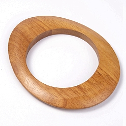 Peru Wood Bag Handle, for Bag Replacement Accessories, Oval, Peru, 15x12x1.2cm, Inner Diameter: 8.5cm