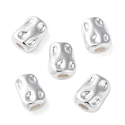 Silver Rack Plating Brass Spacer Beads, Nuggets, Silver, 7.5x6x3.5mm, Hole: 1.6~1.8mm