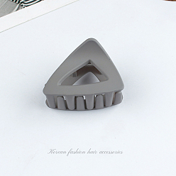 Gray Frosted Acrylic Hair Claw Clips, Triangle Non Slip Jaw Clamps for Girl Women, Gray, 45x34mm