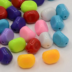 Couleur Mélangete Perles acryliques solides, couleur mixte, 16x13x12mm, trou: 2 mm, environ 300 pcs / 500 g