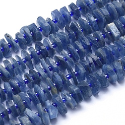 Kyanite Natural Kyanite/Cyanite/Disthene Beads Strands, Nuggets, 10~12x1.5~5mm, Hole: 1mm, about 84pcs/strand, 16.5 inch(42cm)