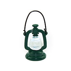 Vert Lampe à huile miniature en alliage, pour accessoires de jardin de maison de poupée, faire semblant de décorations d'accessoires, verte, 23x40~55mm