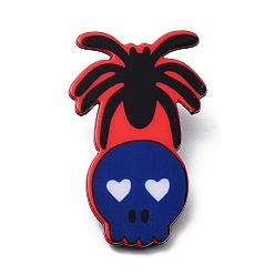 Spider Pinzas para el pelo de cocodrilo de PVC con tema de Halloween, con fornituras de hierro, accesorios para el cabello para niñas mujeres, araña, 75x42.5x2.5 mm