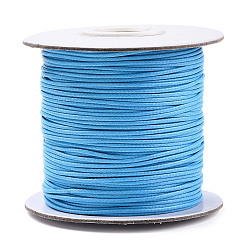 Deep Sky Blue Korean Waxed Polyester Cord, Deep Sky Blue, 1mm, about 85yards/roll