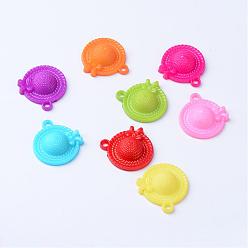 Mixed Color Opaque Acrylic Pendants, Hat, Mixed Color, 31x28.5x9mm, Hole: 3mm, about 200pcs/500g