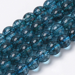Quartz Crystal Natural Quartz Crystal Beads Strands, Dyed, Round, 8x7.5mm, Hole: 1mm, about 46~49pcs/strand, 15.5 inch