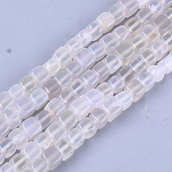 Белый Дым Природный агат бисер нитей, окрашенные, кубические, серый, 7~8x7~8x7~8 мм, отверстие : 1 мм, около 50 шт / нитка, 14.1 дюйм