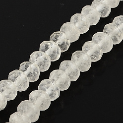 Quartz Crystal Natural Quartz Crystal Beads Strands, Rock Crystal Beads, Faceted, Rondelle, Clear, 8x5mm, Hole: 1mm, about 80pcs/strand, 15.7 inch
