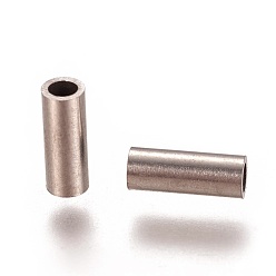 Color de Acero Inoxidable 304 perlas de tubo de acero inoxidable, color acero inoxidable, 8x3 mm, agujero: 2 mm