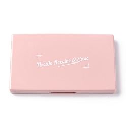 Pink Étui de rangement pour aiguilles magnétiques, boîte en plastique d'épingle à coudre de couture, rectangle, rose, 11x6.8x1 cm