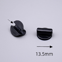 Black Plastic Base Buckles, Hair Findings, for DIY Hair Tie Accessories, Black, 13.5mm, Inner Diameter: 3x5mm